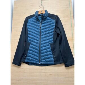 32 Degrees Heat Women's Size S Puffer Softshell Hybrid‎ Jacket Blue Black